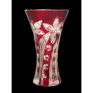 Dale Tiffany Floral Large Crystal Vase in Red