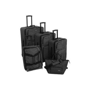 American Flyer Small Dots 5 Piece Luggage Set