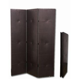 ORE 3 Panel PU Leather Room Divider in Black   N1020 3 BLACK