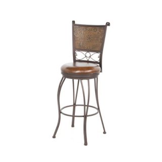 Powell Stamped Back Barstool in Distressed Bronze