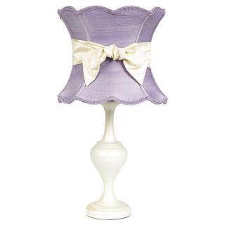 Curvature Large Table Lamp with Lavender Scallop Hourglass Shade