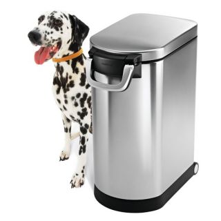 Gallon Pet Food Storage Can in Brushed Stainless Steel