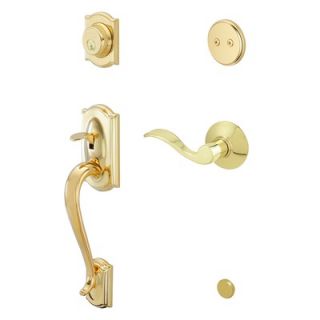 Schlage Camelot Handleset with Accent Interior Lever Dummy Style in