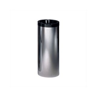 Metal Cylindrical 20 H Trash Receptacle with Black Top Ring