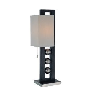 Lite Source Pelota Table Lamp in Polished Steel/Dark Brown