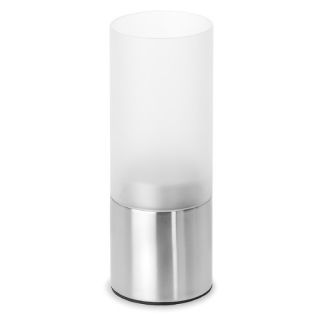 Faro Stainless Steel and Frosted Glass Hurricane