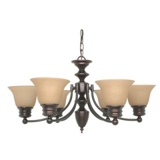 Nuvo Lighting Empire 6 Light Chandelier with Linen Washed Glass   60