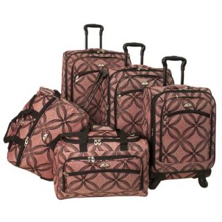 American Flyer Silver Clover 5 Piece Spinner Luggage Set   88900 5