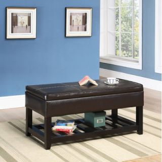 Hazelwood Home Faux Leather Storage Bench   200 1612
