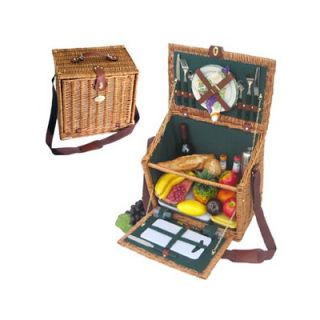 Sutherland Baskets Hampshire Commons Picnic Basket in Hunter Green