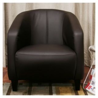  Louisa Curved Back Leather Club Chair in Dark Brown   A 83 206 chair