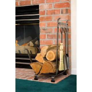 Enclume Country Home 3 Piece Steel Fireplace Tool Set with Log Rack