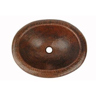 Premier Copper Products Oval Self Rimming Hammered Copper Bathroom