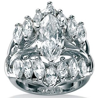 Palm Beach Jewelry Cubic Zirconia Silver Marquise Ring
