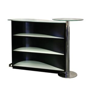 Furniture Resources Reflex Bar Table   FRT ? BAR BLK/GLS