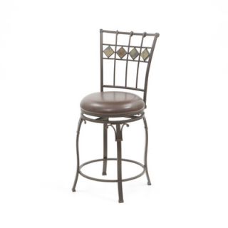 Hillsdale Lakeview 24 Counter Stool with Diamond Motif in Brown