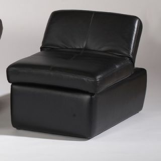 Chintaly Sonoma Leather Match Cocktail Ottoman in Black   SONOMA BLK