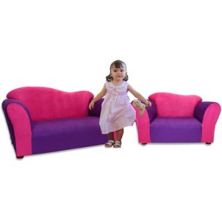 Fantasy Furniture Kids Fancy Microsuede Sofa and Chair Set
