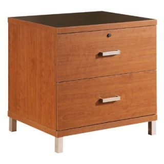 South Shore U@Work Lateral File Cabinet in Autumn Cherry / Solid Black