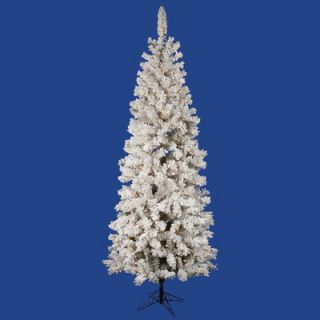 Vickerman Flocked Pacific Pine 6.5 Artificial Pencil Christmas Tree