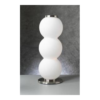 PLC Lighting Snowman Table Lamp in Satin Nickel   81810 Matte Opal
