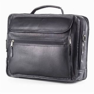 Clava Leather Vachetta Extra Large Laptop Briefcase in Black