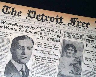 1922 Detroit Newspaper Harry Houdini Hanging Straight Jacket Escape