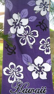 Hawaiian Hawaii Large Beach Pool Bath Towel 70 x 44 Purple Hibiscus