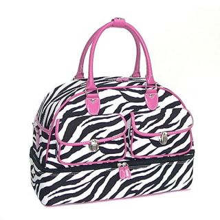 Zebra Print w Pink Trim Shoe Bag Carryon Luggage