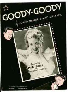 Goody Goody 1936 Mary Danis Vintage Sheet Music