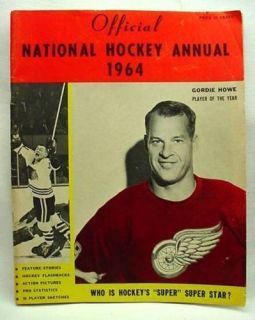 Official National Hockey Annual 1964 Gordie Howe Magazi