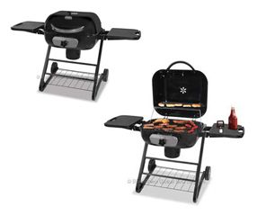  Outdoor Charcoal Barbecue Grill on Wheels 2 Folding Shelves