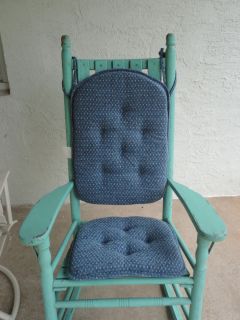 Blue Rocking Chair Cushions Gripper Pad Set
