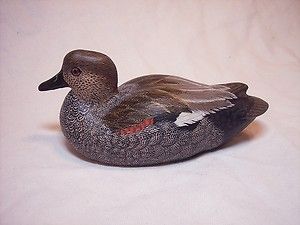 Hand Carved Wood Decorative North American Gadwall Duck Drake Decoy