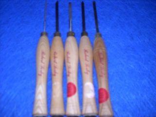 Robert Sorby Set of 5 Wood Carving Chisels Gouges Lathe Turning
