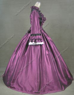 Civil War Victorian Satin Ball Gown Dress Reenactment 170 L
