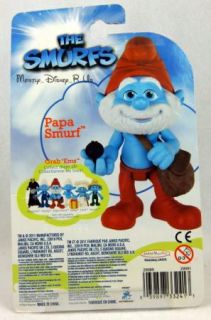 New The Smurfs Papa Smurf Action Figure Grab EMS Figurine 2 5 SEALED