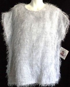 Shopping with Anthony Mark Hankins Medium Silver Dressy Blouse Top New