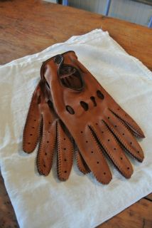 Vintage Daniel Hays Brown Leather Driving Gloves