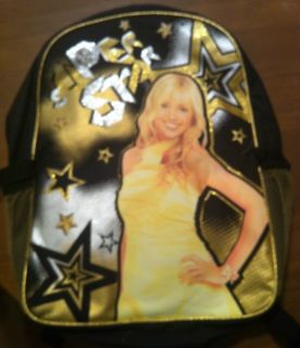 Hannah Montana Black And Gold Backpack With Detachable Mini Guitar