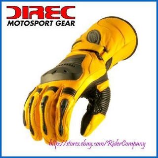 DIREC Knight K 01 Motorcycle Sport Gloves Leather Titanium Yellow