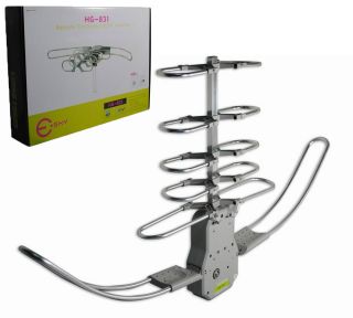 125 Mile HDTV Outdoor Amplified Antenna HD TV 33nu llRot orRemo te36 0