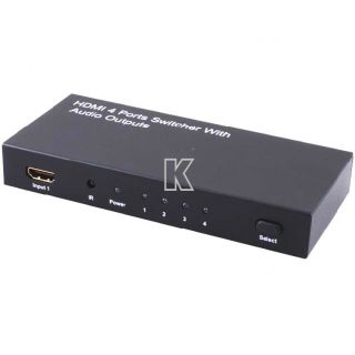 Port HDMI 1 3B Video Splitter 4 in 1 Out HDTV 1080p with Audio