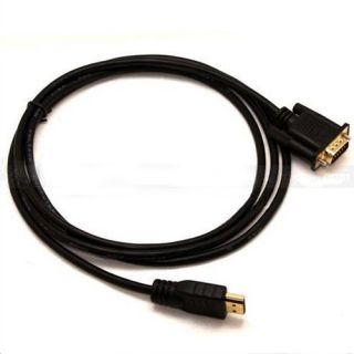 Black Converter Computer Adapter HDMI to VGA HD 15 Male Cable 6ft 1 8M