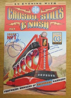Crosby Stills Nash Signed COA 2003 Concert Poster Autograph Original