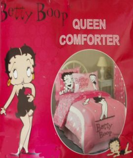Betty Boop Hearts and Kisses Queen Size Pink Comforter Bedding New