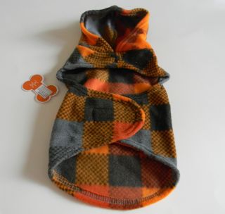 Handsome Pete   Coat   Fleece Hood   Brown / Gray / Orange / Checks