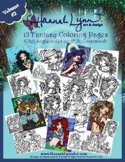   Coloring Book Pages Fairies Mermaids Vampires Hannah Lynn Art Vol 2