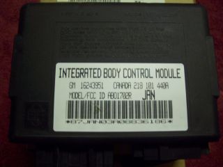 Integrated Body Control Module 16243951