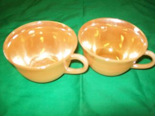 Vintage Two Luster Ware Fire King Oven Ware Made in USA Coffee Mug Cup